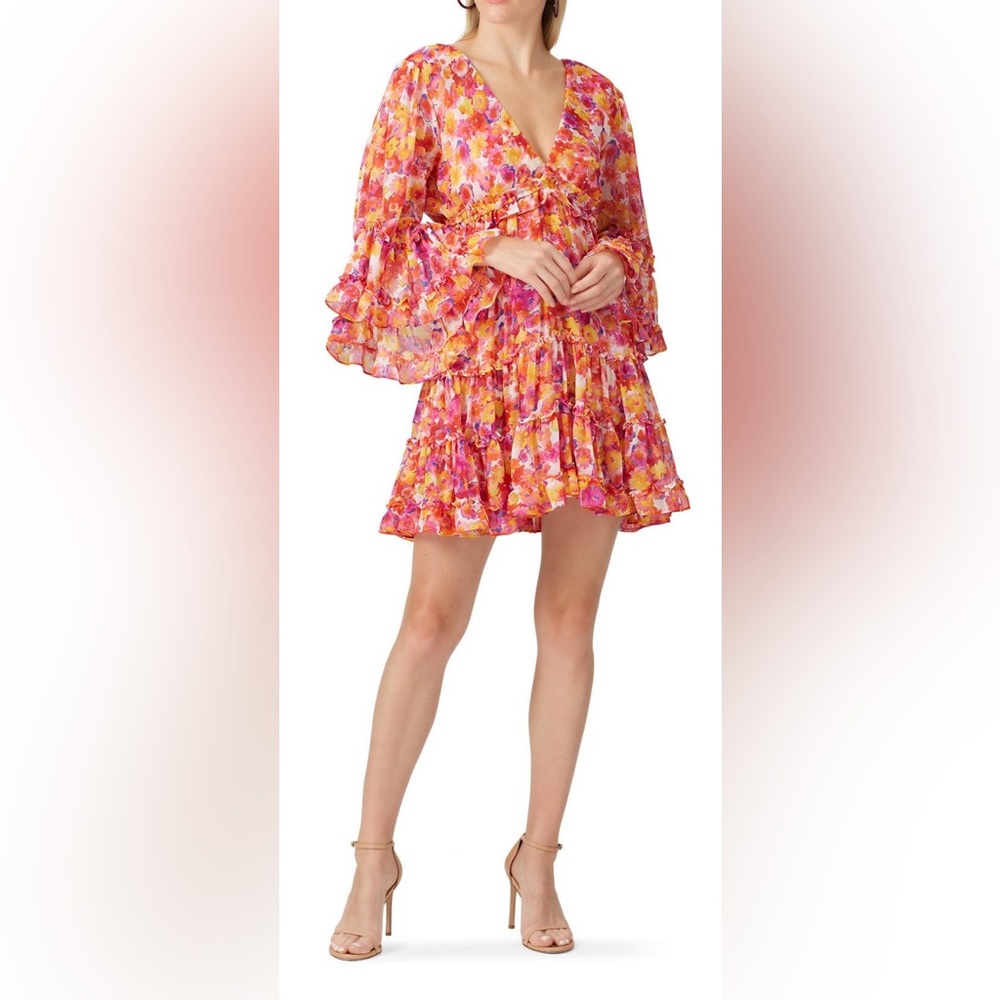Misa Los Angeles Floral Ruffle Dress